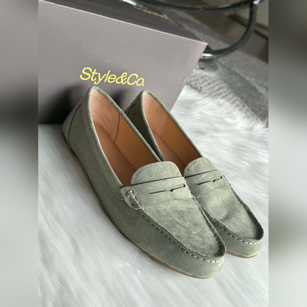 Style & Co Women's Serafinaa Driver Penny Loafers, Sage, 8.5M